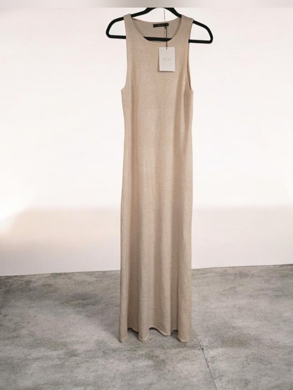 Deluc Sleeveless Maxi Dress in Light Beige